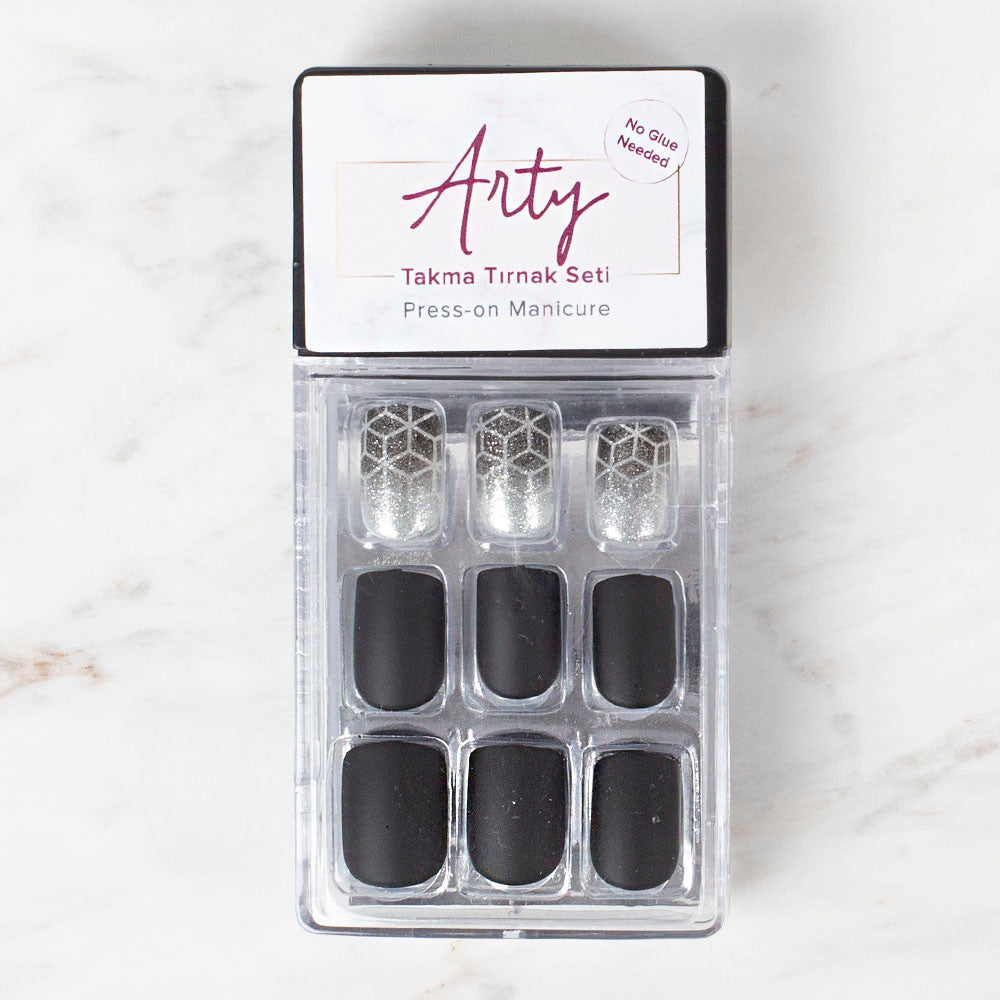 Arty Takma Tırnak Seti \ Simli Gümüş Kar Tanesi